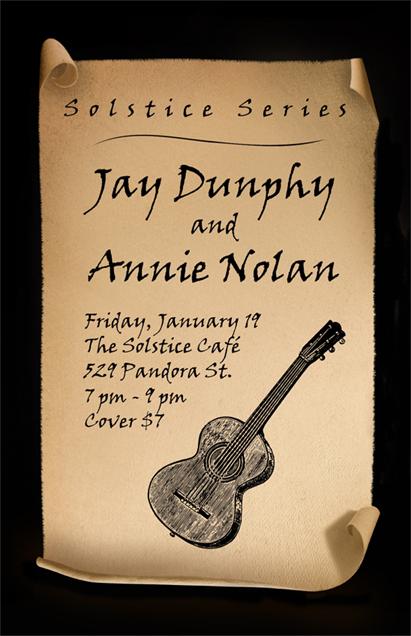 Poster for Jay and Annie at the Solstice CafÃ©